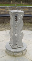 Cemetery in Scotland -
420 x 420 sundial on a stainless steel plinth made by a local blacksmith