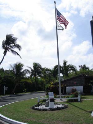   Stainless seel sundial at a marina in the Virgin Islands